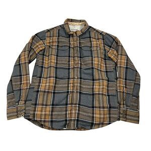 Vintage Burton Dryride Wool Sherpa Lined Flannel Shacket Men's Size Small Button